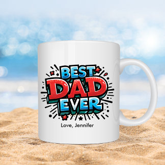 Farbenfroher Tag des besten Vaters Personalisiert Kaffeetasse