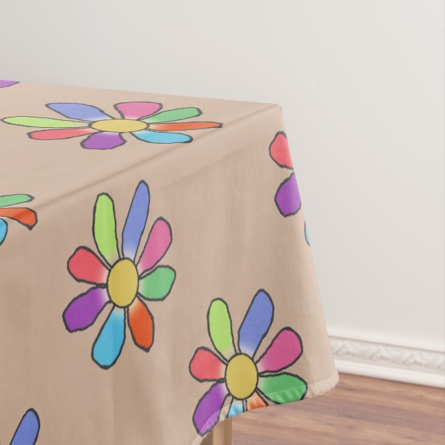Farbenfroher Tag Grosses Blumenmuster Tischdecke (Beispiel)