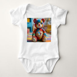 Farbenfroher Teddybär Baby Strampler