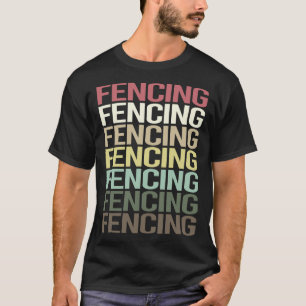 Farbenfroher Text Fechten Fechter T-Shirt
