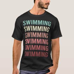 Farbenfroher Text Schwimmen Schwimmer T-Shirt