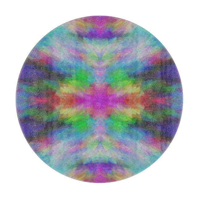 Farbenfroher Tie-Dye-Stil Kunst Schneidebrett (Vorderseite)