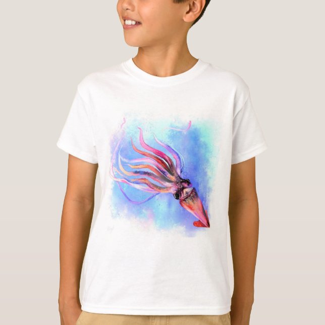 Farbenfroher Tintenfisch T - Shirt (Vorderseite)