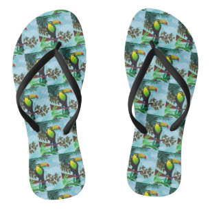 Farbenfroher Toucan Tropenwald Flip Flops