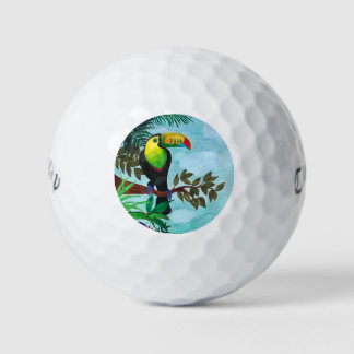 Farbenfroher Toucan Tropenwald Golfball