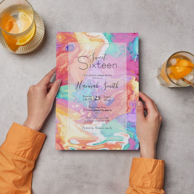 Farbenfroher Traum aus flüssigem Marmor Einladung (Von Creator hochgeladen)