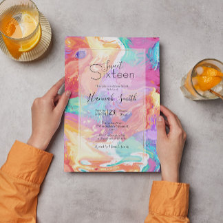 Farbenfroher Traum aus flüssigem Marmor Einladung