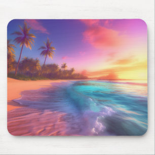Farbenfroher Traumstrand Mousepad