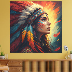 Farbenfroher tribaler Geist Kunstprint Leinwanddruck