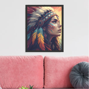 Farbenfroher tribaler Geist Kunstprint Leinwanddruck