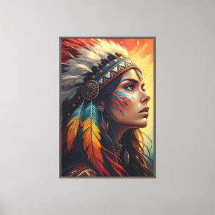 Farbenfroher tribaler Geist Kunstprint Leinwanddruck