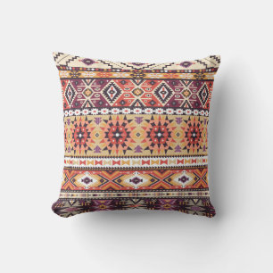 Farbenfroher tribaler Stil, lebendiges nahtloses M Kissen