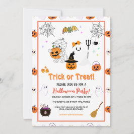 Farbenfroher Trick oder das Halloween-Party eines Einladung