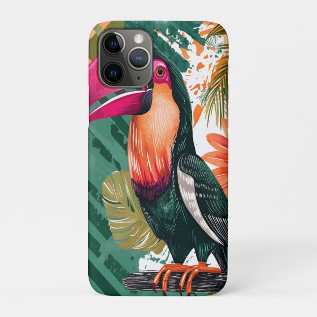 Farbenfroher Tukan im Dschungel Case-Mate iPhone Hülle (Rückseite)