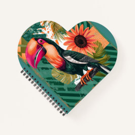 Farbenfroher Tukan im Dschungel Notizbuch