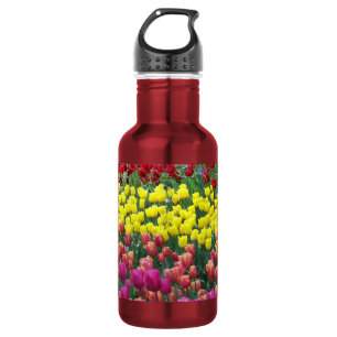 Farbenfroher Tulpen-Garten-Blumen Trinkflasche