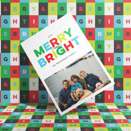 Farbenfroher Typ Meran und Helle Flat Holiday Card Feiertagskarte