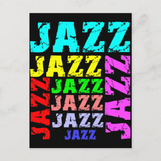 Farbenfroher und cooler Jazz Postkarte