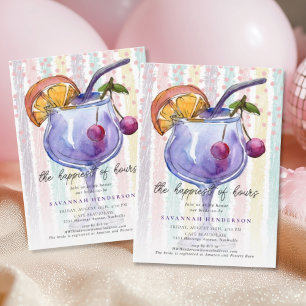 Farbenfroher Verlobungs-Brautparty-Cocktail Einladung