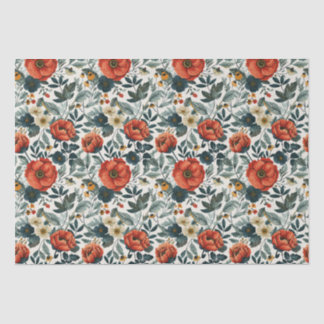 Farbenfroher Vintage-Blumenstil Seidenpapier