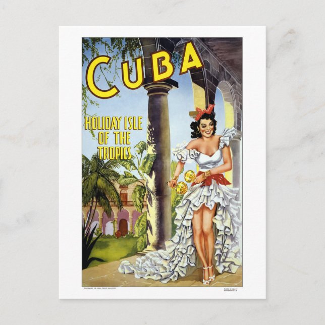 Farbenfroher Vintager Besuch Cuba Dancer Postkarte (Vorderseite)