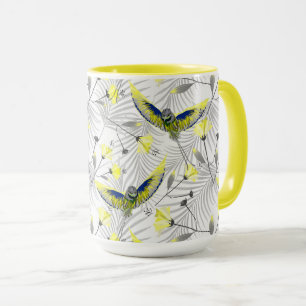 Farbenfroher Vogel des Paradieses stilvolle tropis Tasse
