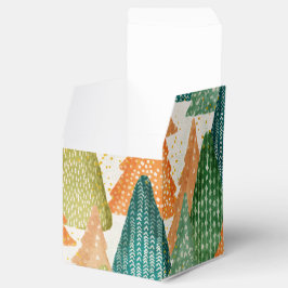 Farbenfroher Wald von Evergreen Weihnachtsbaumen Geschenkschachtel