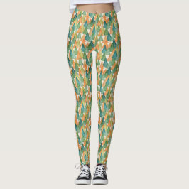 Farbenfroher Wald von Evergreen Weihnachtsbaumen Leggings