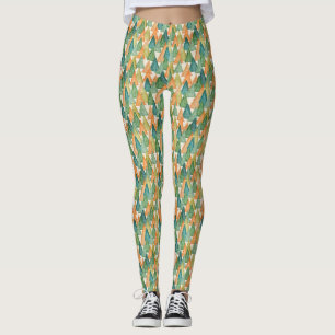 Farbenfroher Wald von Evergreen Weihnachtsbaumen Leggings
