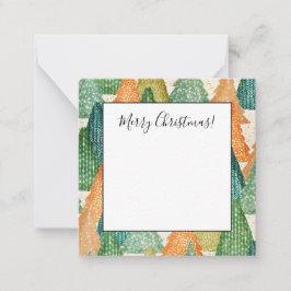 Farbenfroher Wald von Evergreen Weihnachtsbaumen Mitteilungskarte