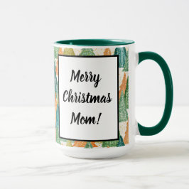 Farbenfroher Wald von Evergreen Weihnachtsbaumen Tasse