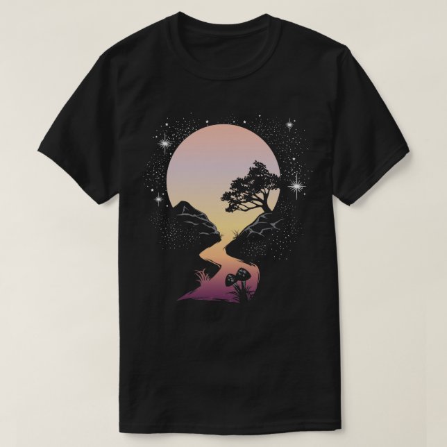 Farbenfroher Wanderweg in die Zukunft T-Shirt (Design vorne)
