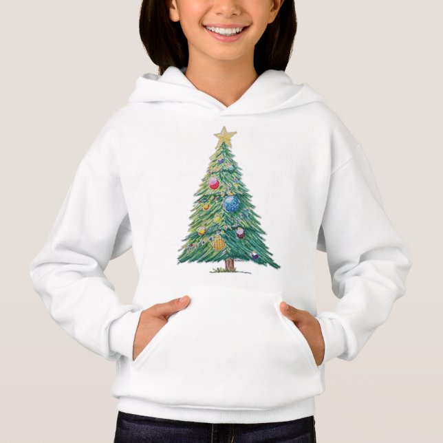Farbenfroher Weihnachtsbaum Hoodie (Vorderseite)
