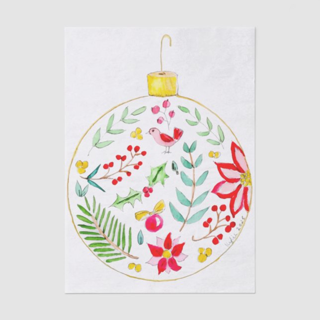 Farbenfroher Weihnachtsschmuck Seidenpapier (Vorderseite)
