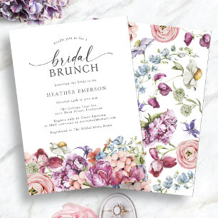 Farbenfroher Wildblumen-Hochzeitsbrunch Einladung