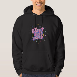 Farbenfroher Zitat-Text in Blasenlettern Hoodie