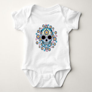 Farbenfroher Zuckerschädel Baby Strampler