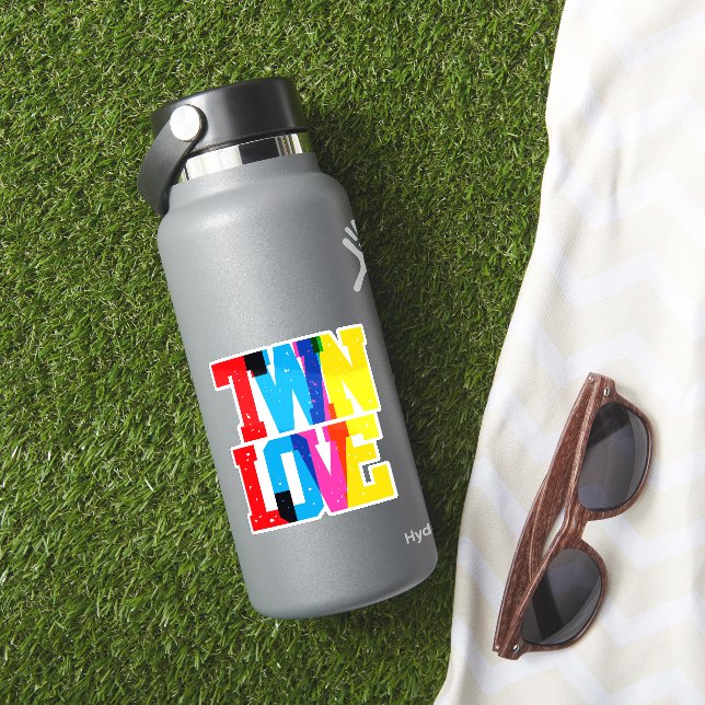 Farbenfroher Zwillingsliebe-Aufkleber  Aufkleber (HydroFlask Insitu)