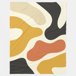 farbenfrohes Abstractes Senfgelb Orange Muster Fleecedecke