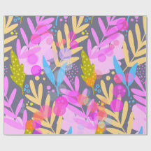 Farbenfrohes abstraktes botanisches Muster-Wrap-Pa