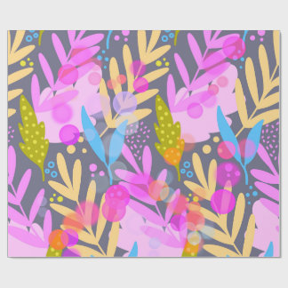Farbenfrohes abstraktes botanisches Muster-Wrap-Pa Geschenkpapier