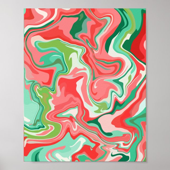 Farbenfrohes abstraktes Fluiddesign Poster (Vorne)
