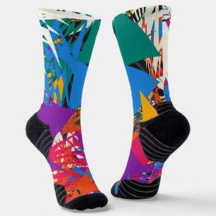 Farbenfrohes abstraktes geometrisches Chaos nahtlo Socken