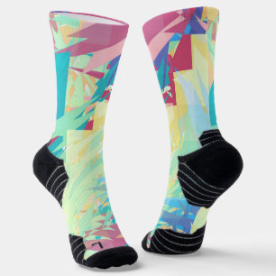 Farbenfrohes abstraktes geometrisches Chaos nahtlo Socken