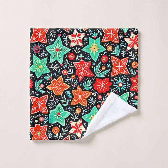 Farbenfrohes abstraktes Holiday-Design Badhandtuch Set (Waschlappen)