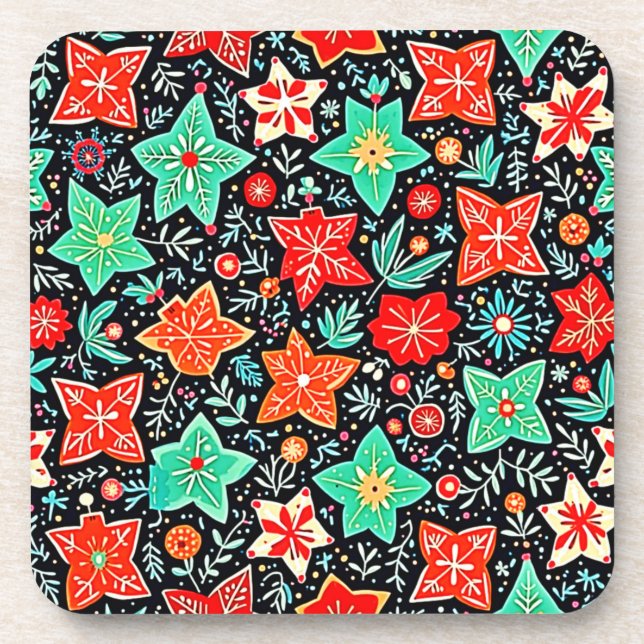 Farbenfrohes abstraktes Holiday-Design Getränkeuntersetzer (Vorderseite)