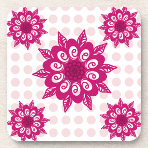 Farbenfrohes abstraktes Kaleidoskop-Blumenmuster T Getränkeuntersetzer