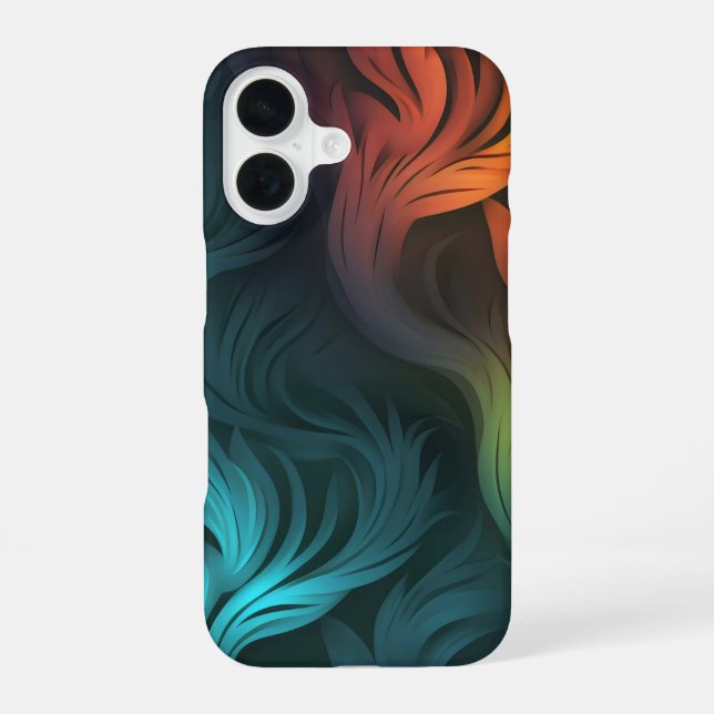 Farbenfrohes abstraktes Muster iPhone 16 Hülle (Rückseite)