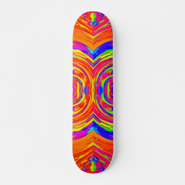 Farbenfrohes abstraktes Muster Skateboard (Vorne)