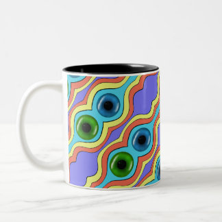 Farbenfrohes abstraktes nahtloses handgezeichnetes zweifarbige tasse